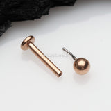 Detail View 2 of Rose Gold Basic Ball Top Threadless Push-In Steel Labret