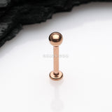 Detail View 1 of Rose Gold Basic Ball Top Threadless Push-In Steel Labret
