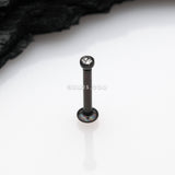 Detail View 1 of Blackline Basic Gem Ball Top Threadless Push-In Steel Labret-Clear Gem