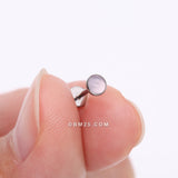 Detail View 2 of Implant Grade Titanium OneFit Threadless Bezel Pink Opalite Stone Flat Back Labret