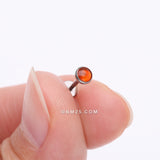 Detail View 2 of Implant Grade Titanium OneFit Threadless Bezel Red Onyx Stone Flat Back Labret