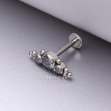 Detail View 1 of Implant Grade Titanium OneFit Threadless Sparkle Arc Bali Beads Flat Back Stud Labret-Vitrail Medium