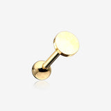 Golden Flat Circle Top Cartilage Tragus Barbell Earring