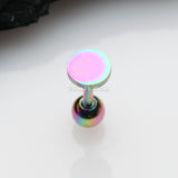 Detail View 1 of Colorline Flat Circle Top Cartilage Tragus Barbell Earring