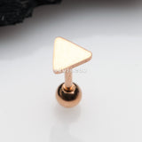 Detail View 1 of Rose Gold Flat Triangle Top Cartilage Tragus Barbell Earring