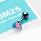 Detail View 2 of Colorline Flat Triangle Top Cartilage Tragus Barbell Earring