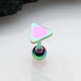 Detail View 1 of Colorline Flat Triangle Top Cartilage Tragus Barbell Earring