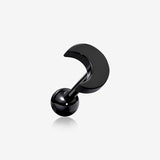 Blackline Flat Crescent Moon Top Cartilage Tragus Barbell Earring