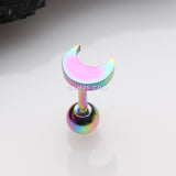 Detail View 1 of Colorline Flat Crescent Moon Top Cartilage Tragus Barbell Earring