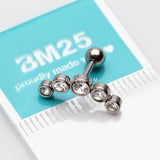 Detail View 2 of Journey Sparkle Curve Cartilage Tragus Barbell Earring-Clear Gem