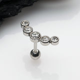 Detail View 1 of Journey Sparkle Curve Cartilage Tragus Barbell Earring-Clear Gem