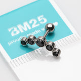 Detail View 2 of Journey Sparkle Curve Cartilage Tragus Barbell Earring-Black