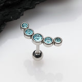 Detail View 1 of Journey Sparkle Curve Cartilage Tragus Barbell Earring-Aqua