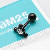 Detail View 2 of Blackline Bali Beads Trio Sparkle Cartilage Tragus Barbell Earring-Clear Gem