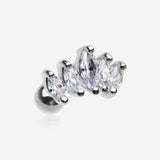Journey Marquise Sparkle Cartilage Tragus Stud Barbell Earring