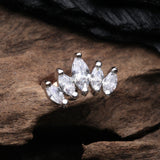 Detail View 1 of Journey Marquise Sparkle Cartilage Tragus Stud Barbell Earring-Clear Gem