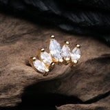 Detail View 1 of Golden Journey Marquise Sparkle Cartilage Tragus Stud Barbell Earring-Clear Gem