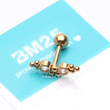 Detail View 3 of Golden Bali Beads Arch Sparkle Cartilage Tragus Barbell Stud-Clear Gem