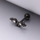 Detail View 1 of Blackline Bali Beads Arch Sparkle Cartilage Tragus Barbell Stud-Clear Gem
