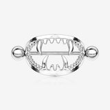Vicious Vampire Fang Nipple Shield Ring (Large)-Steel