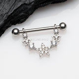 Detail View 1 of A Pair of Sparkly Glam Stars Dangle Nipple Shield-Clear Gem