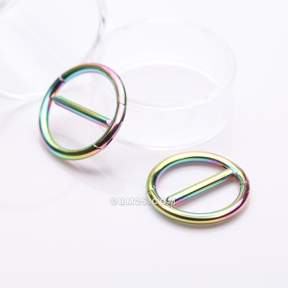Detail View 1 of A Pair of Colorline Dual Hinged Classic Hoop Nipple Clicker