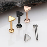 Detail View 2 of Golden Minimalist Triangle Top Internally Threaded Steel Labret