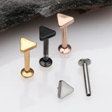 Detail View 2 of Rose Gold Minimalist Triangle Top Internally Threaded Steel Labret