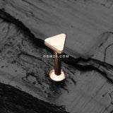 Detail View 1 of Rose Gold Minimalist Triangle Top Internally Threaded Steel Labret
