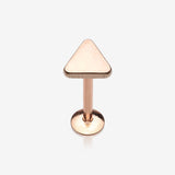 Rose Gold Minimalist Triangle Top Internally Threaded Steel Labret