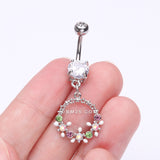 Detail View 3 of Sparkle Chic Flower Wreath Belly Button Ring