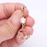 Detail View 3 of Golden Sparkle Chic Flower Wreath Belly Button Ring