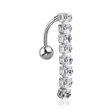 Classic Princess Gems Vertical Sparkle Reverse Belly Button Ring
