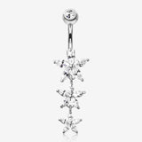 Grand Sparkle Triple Marquise Sparkle Belly Button Ring