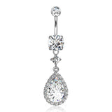 Brilliant Teardrop Lux Sparkle Dangle Belly Button Ring
