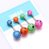 Detail View 1 of 4 Pcs of Vibrant Splatter Acrylic Ball Belly Button Ring Package