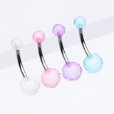 4 Pcs of Translucent Disco Acrylic Ball Belly Button Ring*