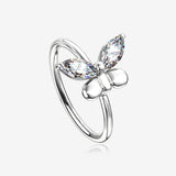 Butterfly Marquise Sparkle Bendable Hoop Ring