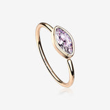 Rose Gold Brilliant Marquise Bezel Set Sparkle Bendable Hoop Ring
