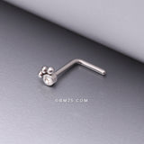 Detail View 1 of Bali Beads Sparkle Steel L-Shaped Nose Ring-Clear Gem