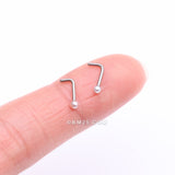 Detail View 2 of 2 Pcs of Assorted Color Pearlescent Luster Ball L-Shaped Nose Ring Package