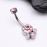 Detail View 2 of Majestic Sparkle Bali Internally Threaded Belly Button Ring-Pink