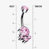 Detail View 1 of Majestic Sparkle Bali Internally Threaded Belly Button Ring-Pink