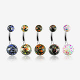 5 Pcs of Assorted Color Pearlescent Luster Ball Belly Button Ring Package