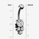 Detail View 1 of Blackline Trinity Bali Sparkle Internally Threaded Belly Button Ring-Clear Gem