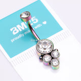 Detail View 3 of Colorline Trinity Bali Sparkle Internally Threaded Belly Button Ring-Clear Gem