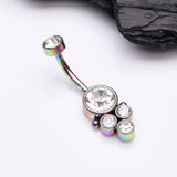 Detail View 2 of Colorline Trinity Bali Sparkle Internally Threaded Belly Button Ring-Clear Gem