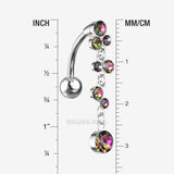 Detail View 1 of Cascading Sparkle Bauble Chandelier Reverse Belly Button Ring-Vitrail Medium