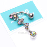 Detail View 4 of Cascading Sparkle Bauble Chandelier Reverse Belly Button Ring-Vitrail Medium