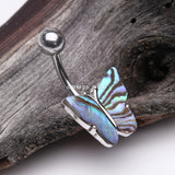 Detail View 2 of Abalone Natural Shell Butterfly Belly Button Ring
